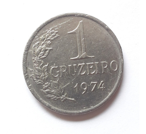Brasil 1 Cruzeiro Año 1974 Moneda De Cuproniquel Km#581a
