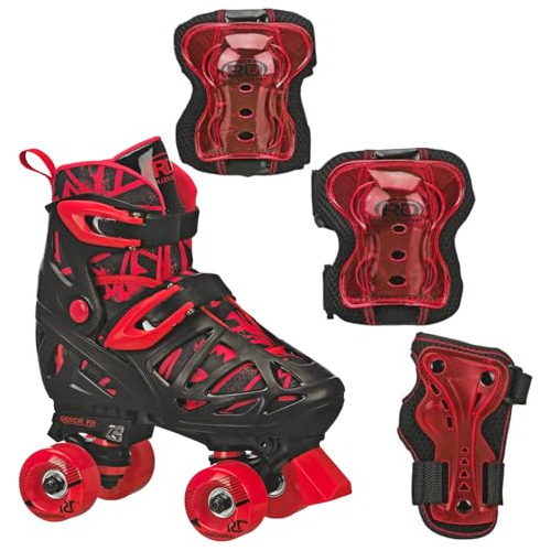 Trac Star Patines De Ruedas Ajustables Para Niño Con Equipo 