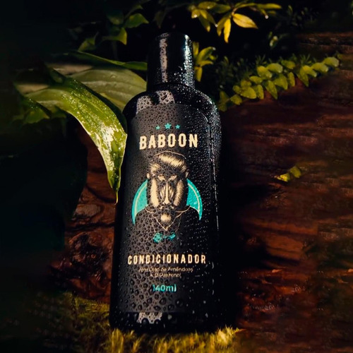 Kit Shampoo Condicionador E Leave-in Para Cabelo Baboon