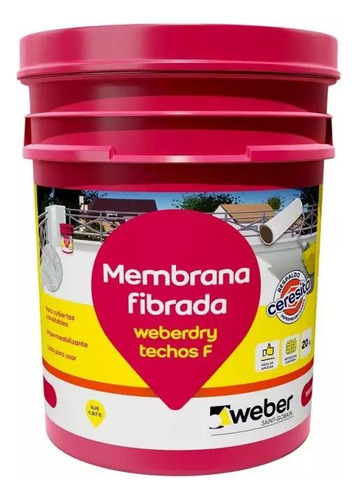 Membrana Fibrada Techos F Weberdry Weber 20kg - Impermeable