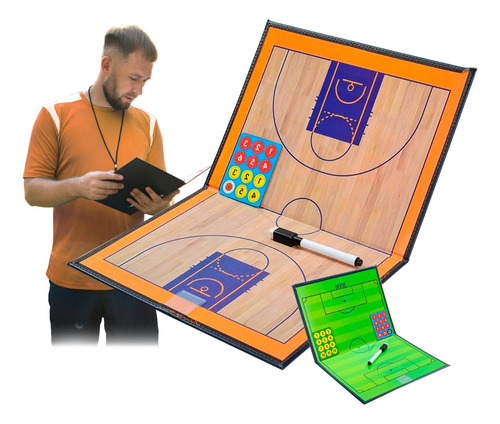Tablero Táctico Para Técnico Magnético Futbol Basket Deporte