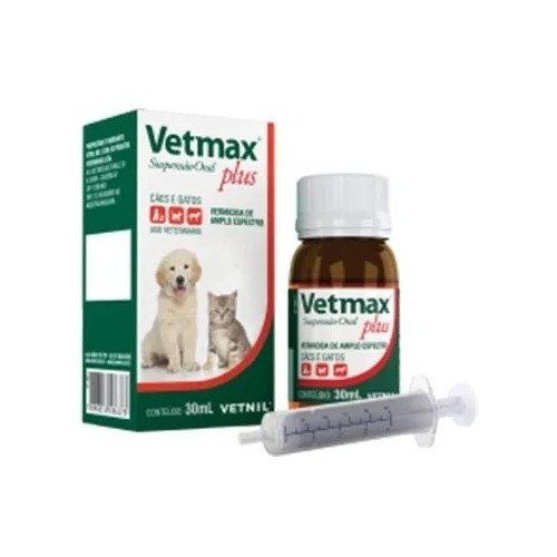 Vermífugo Vetmax Plus Suspensão Vetnil Cães E Gatos 30ml