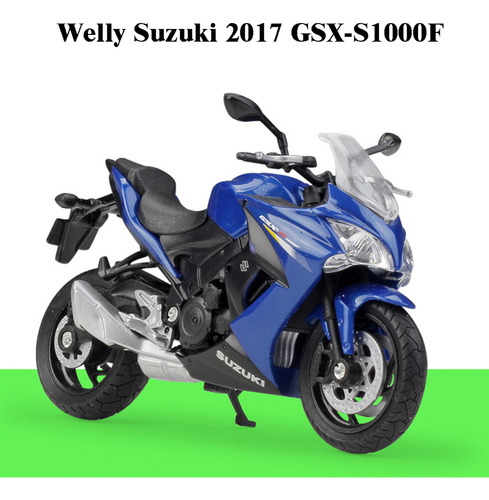 Suzuki Gsx R750 Azul Miniatura Metal Carreras Moto 1/18