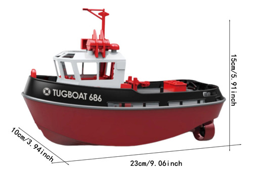 1/72 Rc Tugboat E Remote Controller, Rc Rechargelece Preto