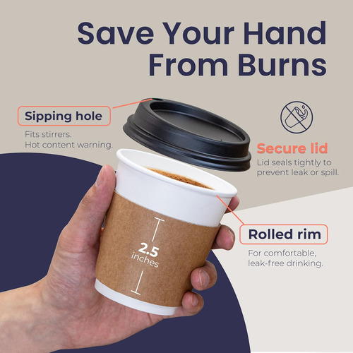 Taza De Café Desechable De Papel Blanco Con...
