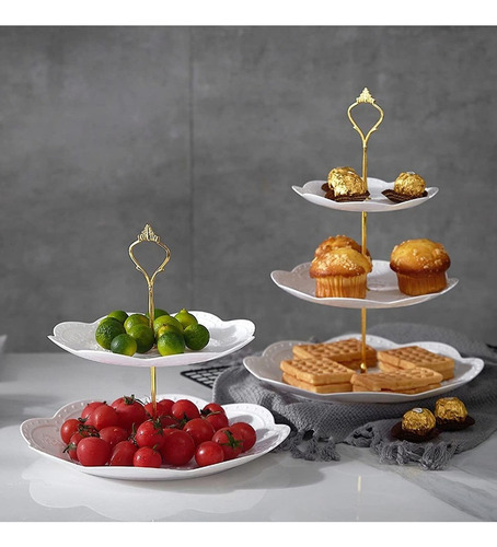 . Bandeja De Servir De Cupcake De Prato Frutas Com 3 Camadas