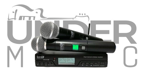 Imagen 3 de 4 de Micrófono Inalambrico Pro Dj Uhv-412m Doble De Mano