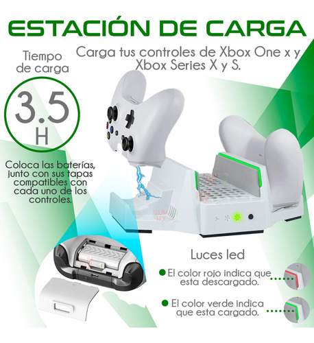 Ventilador Base Enfriadora Y Estación De Carga Xbox Series S Slim Company Doble Carga Xbox One X Xbox Series S/x Color Blanco
