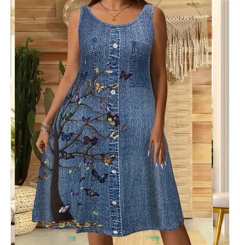 Vestido Tipo Baton Simil Jean Strech 5-6xl Grande Especial