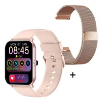 Comprar Smartwatch Cuadrado Sumergible Rosa Nictom Nt14 Malla Metal Reloj Inteligente Dos Mallas