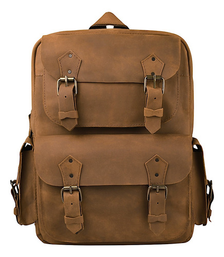 Backpack Unisex Stylo Alaska Piel Café