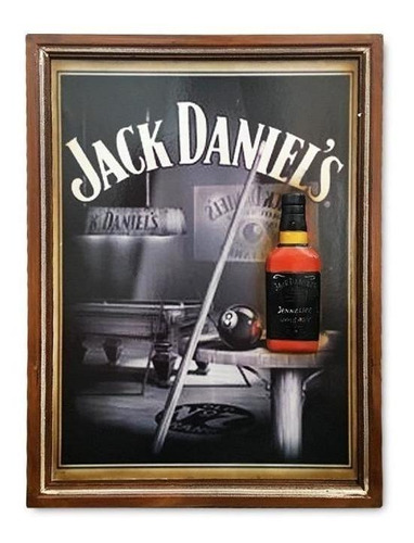 Cuadro Madera Con Diseño De Pool Y Whisky Jack