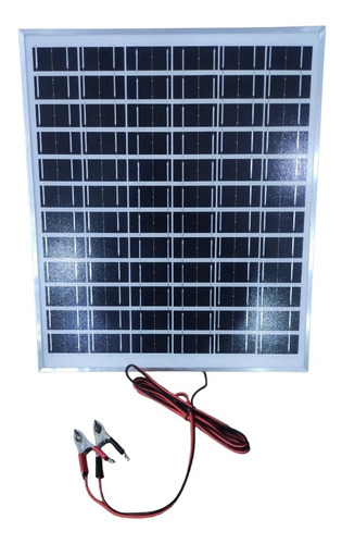 Cargador Panel Solar 18 Voltios Con Pinza Positivo/ Negativo