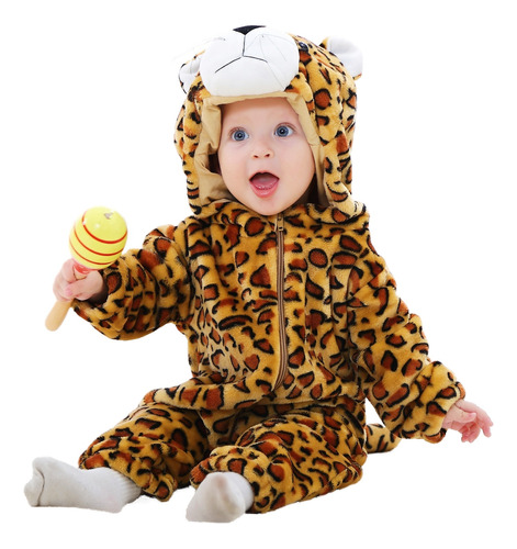 Pijama Kigurumi Baby Con Bonito Diseño De Leopardo Con Dibuj