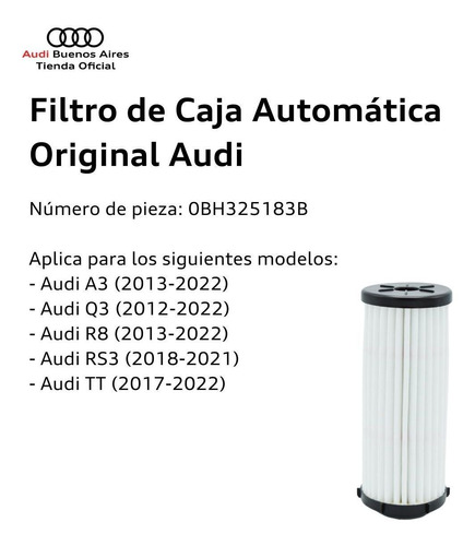 Imagen 2 de 8 de Filtro De Caja Transmisión Automática Audi 0bh-325-183-b