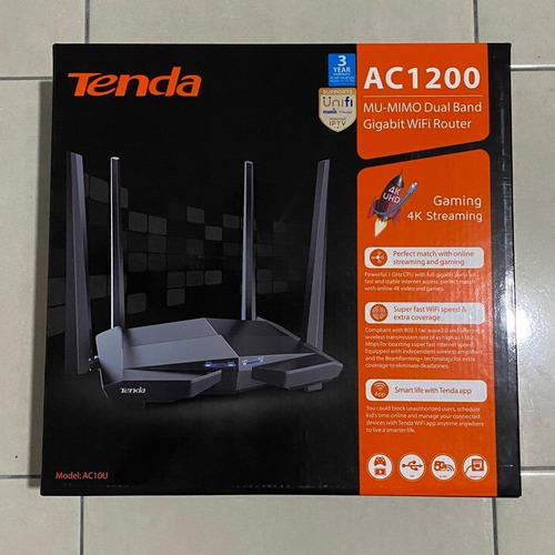 Tenda Ac10 Smart Dual Band Gigabit Wifi Router Ac1200 Gamer