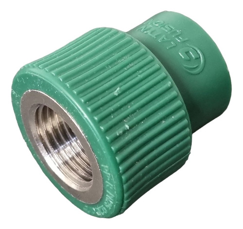 Cupla Fusión 20mm C/ Inserto Metálico Rosca Hembra 1/2 Latyn Acabado Mate Color Verde