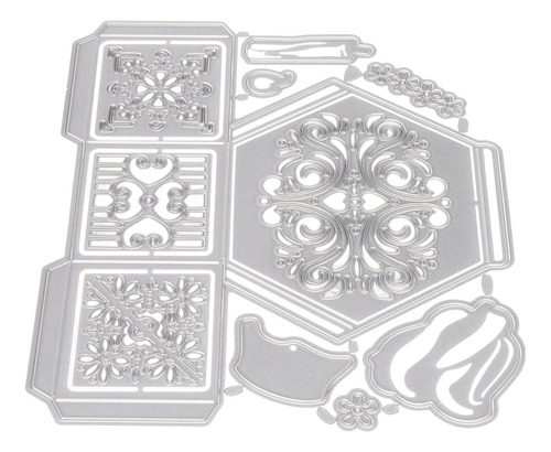 De Troquel De Corte Diy Caja Hexagonal De Metal Grabado En