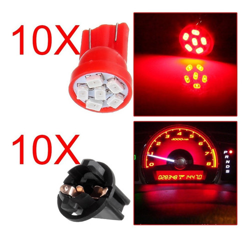 Bombilla Led Roja Para Instrumento Tablero Brillante