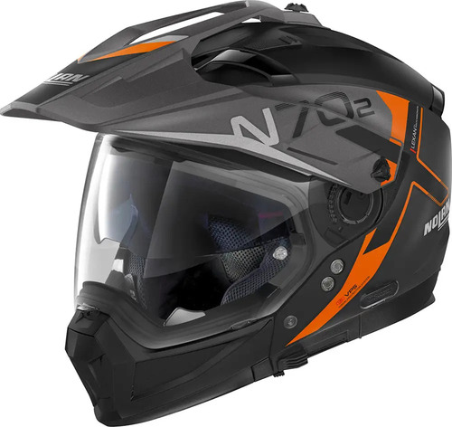Casco Nolan N70-2 X Bungee N-com 37 Negro/gris/naranja
