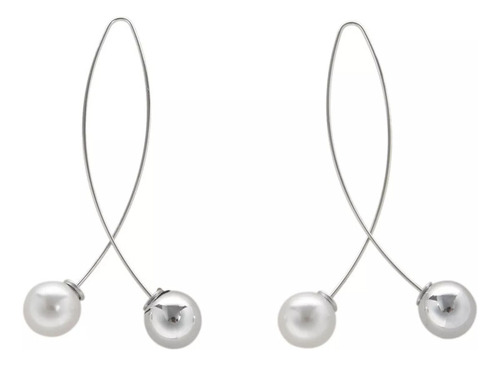 Pendientes Largos De Plata Para Mujer, Joyas Simples De Perl