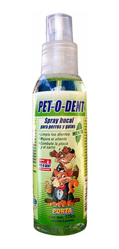 Spray Bucal Perros Gatos Pet O Dent Menta Antisarro 125 Cc.