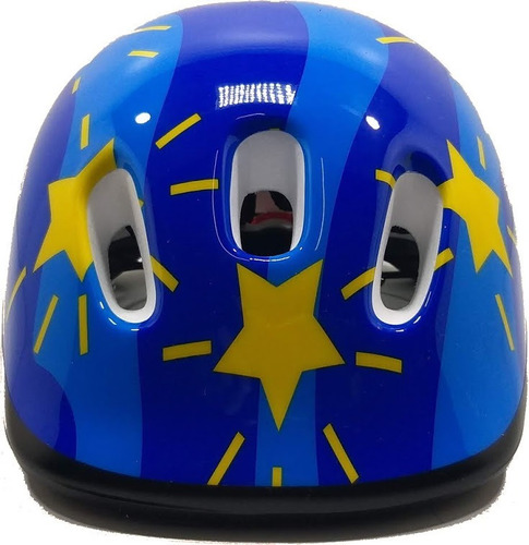 Imagem 2 de 3 de Capacete Com Led Ciclismo Bike Infantil Médio Azul Ciclismo