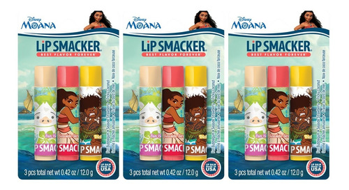 Regalo Fiestas Moana Balsamos Disney Lip Smacker 3 Pack