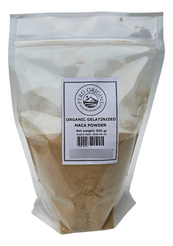 Maca Orgánica Gelatinizada - 100% Maca Pura - 500 Gr.