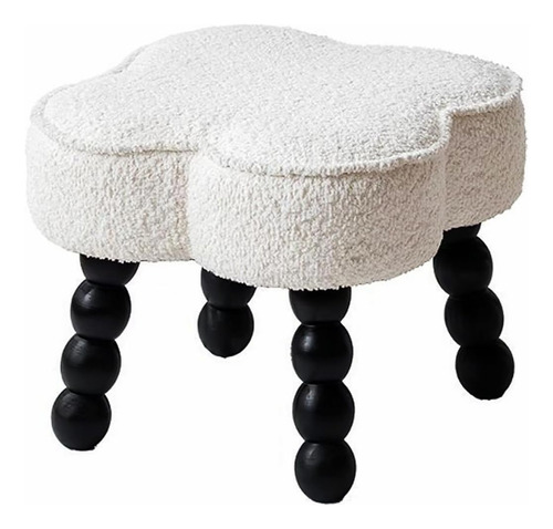 Taburete Otomano Pequeño Con Funda Sherpa Para Sala De Estar