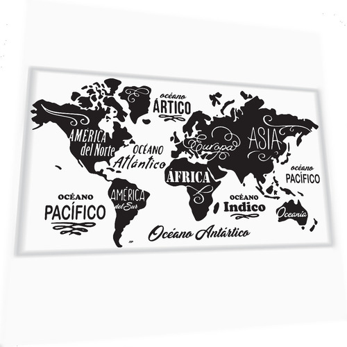 Vinilo Decorativo Mapa Mundial Mapamundi Pared 1.2x70