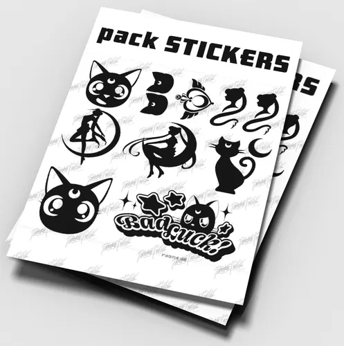 Stickers Calcos Saylor Moon Guardians Luna Pack X15 Vinilos