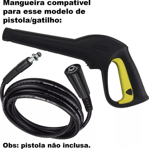6mts Mangueira Compatível Lavadora A. Pressão Karcher K2.21 Cor Preto