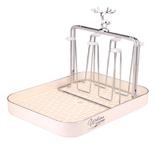 Estante Para Secador De Botellas De Tazas Estante Para Beige