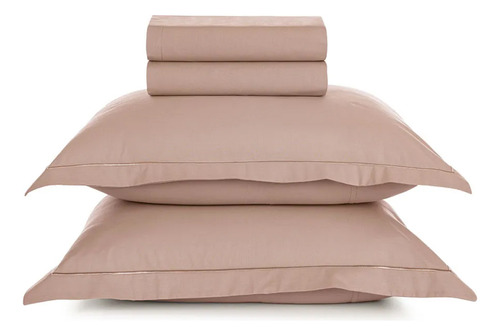 Jogos Cama 4 Peças Casal 100% Algodão 200 Fios Deliz Karsten Cor Rosê