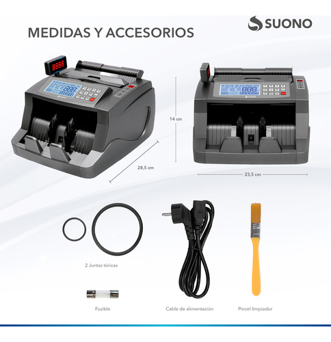 Máquina Contadora De Billetes Suono Snof-0002 Visor Externo