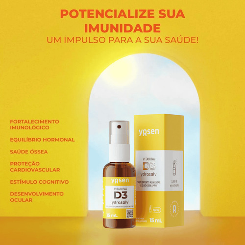 Vitamina D3 Em Spray 2000ui Em Cada Jato Ydrosolv® Yosen