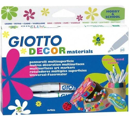 Marcador Decor Materials Permanente 06 Cores Giotto 