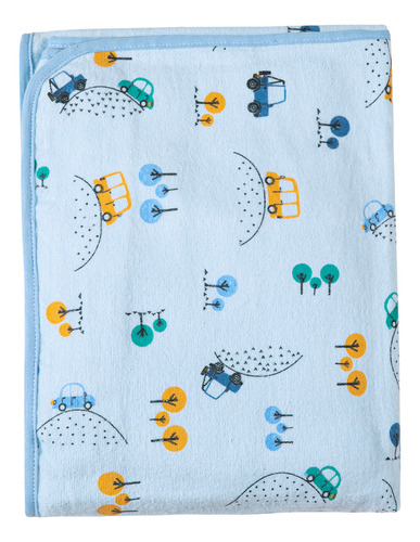 Cobertor Bebê Infantil P/ Berço Algodão - Enxoval Cor Azul-menino