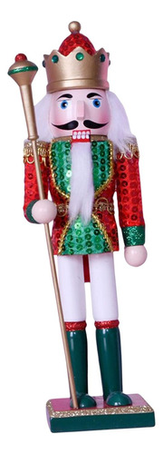 Cascanueces De Madera Brillante Figuras Navidad Bota Verde