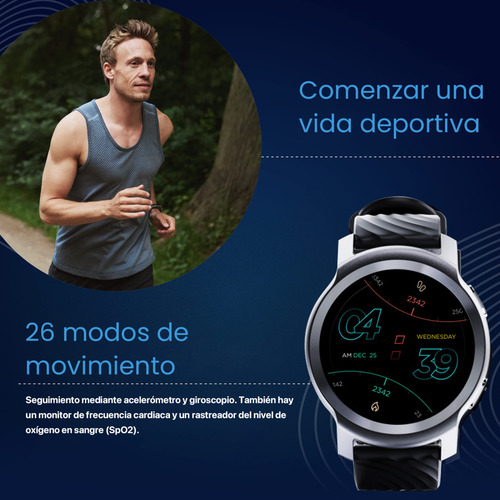 Smartwatch Moto Watch 100 Reloj Inteligente Deportivo 5atm Al Agua Smartwachth 1.3'' Pantalla Y Llamada Bluetooth Reloj Inteligente Hombre Color Plateado Plateado