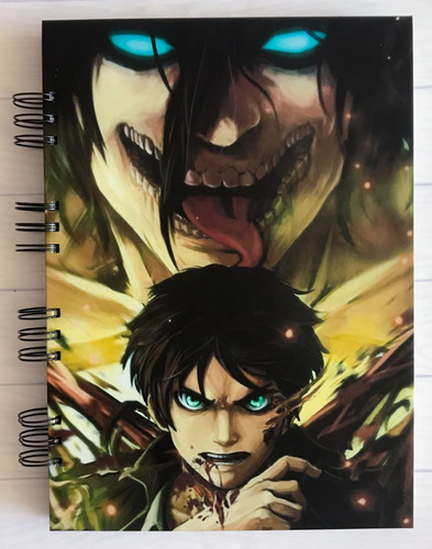 Cuaderno Artesanal A4 De Attack On Titan - Titan Eren