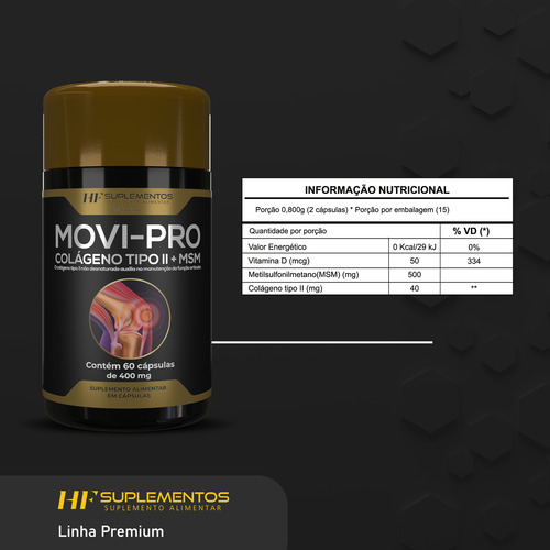 6x Movi Pro Colageno Tipo 2 + Msm Hf Suplements 60 Caps