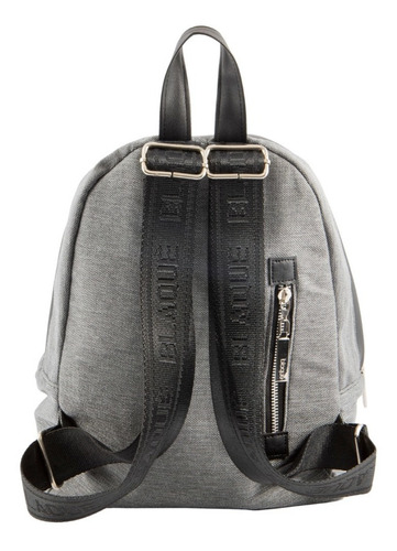 Imagen 2 de 3 de Mochila Tela Combinada Cuero Sintético Blaque