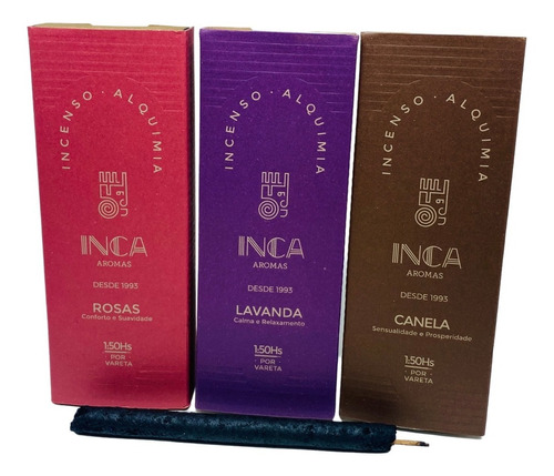 Incenso Inca Rosa Lavanda Canela Natural Cx 9 Varetas