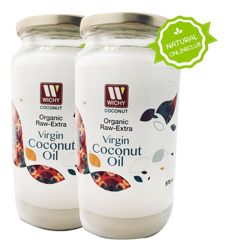 Pack 2 Aceite Coco Orgánico 100% Extra Virgen 500 Ml Natural