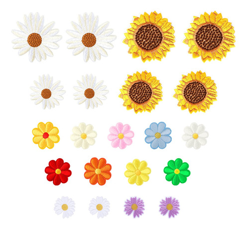 21 Parche Bordado Para Planchar Flor Margarita Girasol Coser