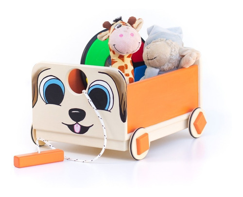 Carro Arrastre Madera Caminador Animales Infantil Montessori