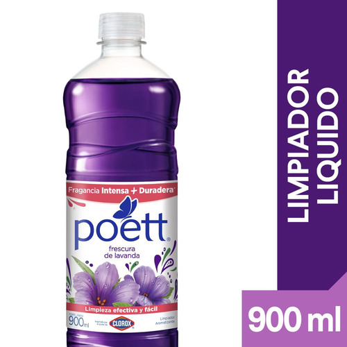 Limpiador Líquido Aromatizante Poett Frescura de Lavanda (Botella) 900 ml