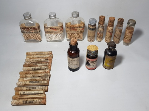 Antiguos Frascos Farmacia Medicin Homeopática 1940 Mag 58202